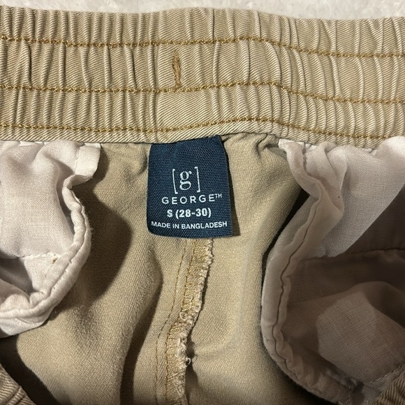 George Jogger Pants Men's Size S (28-30) Tan Elastic Waist Drawstring - Picture 4 of 8